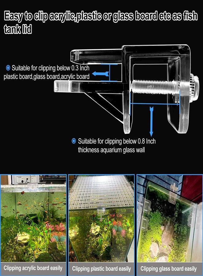 Weramics 6 pcs Aquarium lid Clips Rimless Aquarium Fish Tank top Cover lid Hood Support Holder Glass Aquarium Acrylic Fish Tank top Clip - Image 4